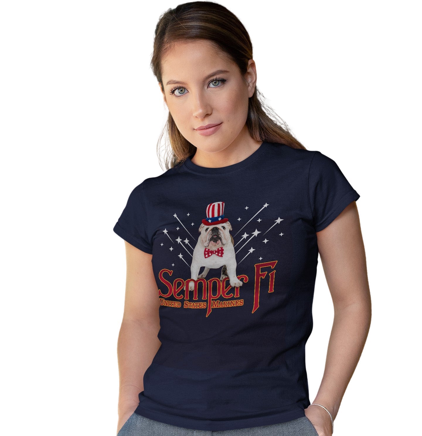 Semper Fi Bulldog - Women's Fitted T-Shirt