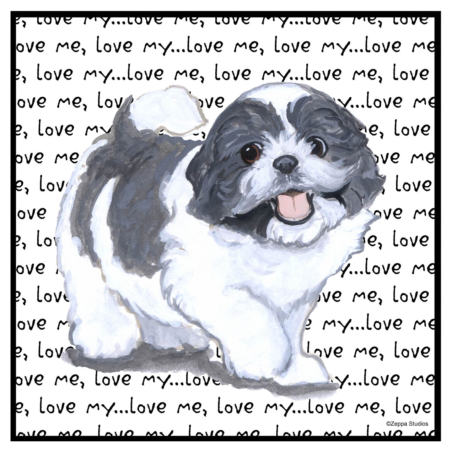 Shih Tzu Love Text - Women's V-Neck Long Sleeve T-Shirt