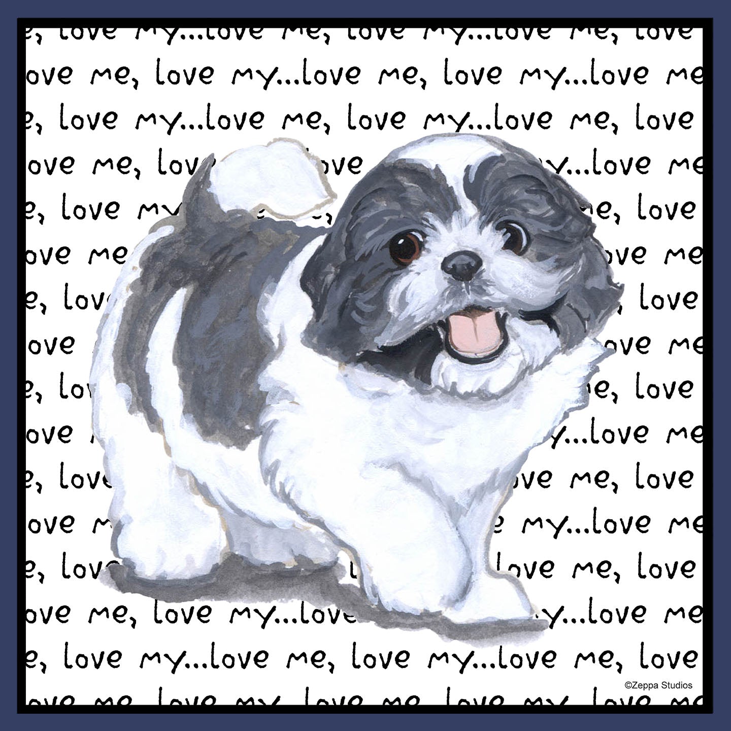 Shih Tzu Love Text - Adult Unisex Crewneck Sweatshirt