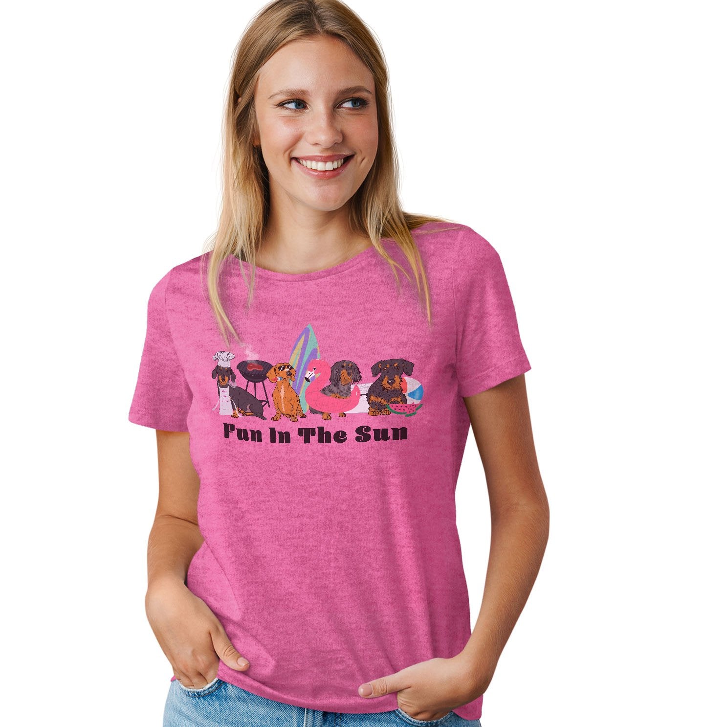 Summer Dachshunds - Women's Tri-Blend T-Shirt
