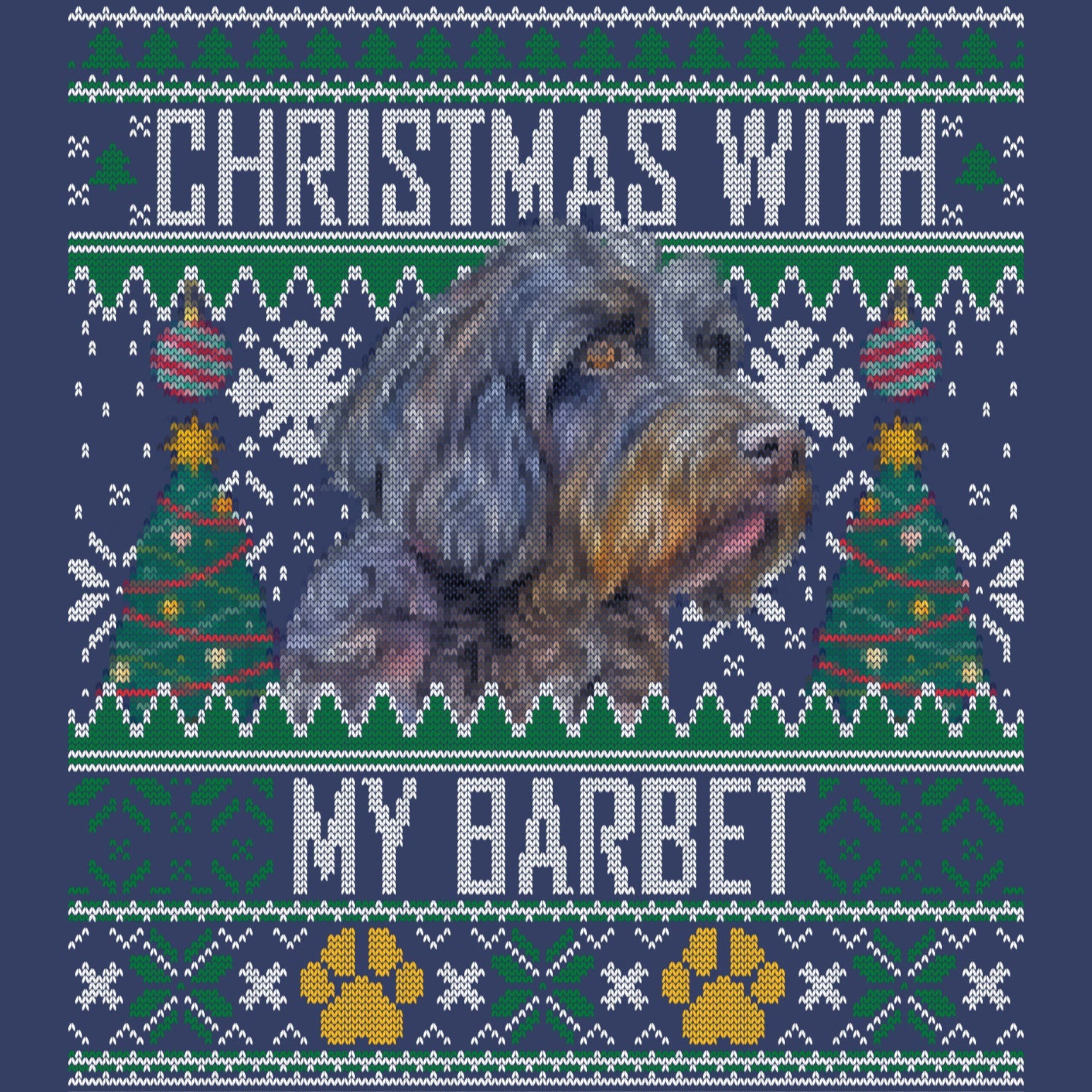 Ugly Sweater Christmas with My Barbet - Adult Unisex Crewneck Sweatshirt