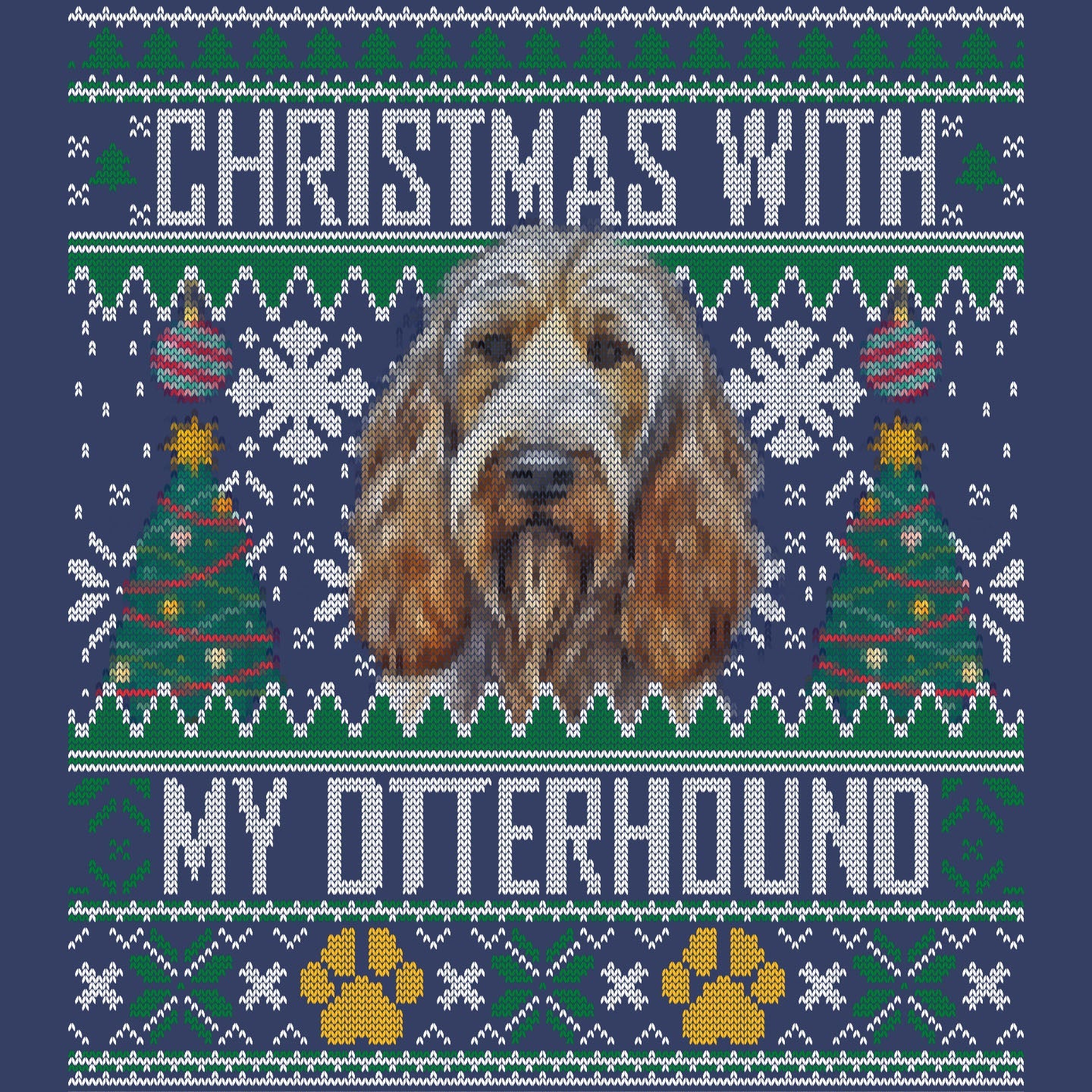Ugly Sweater Christmas with My Otterhound - Adult Unisex Crewneck Sweatshirt