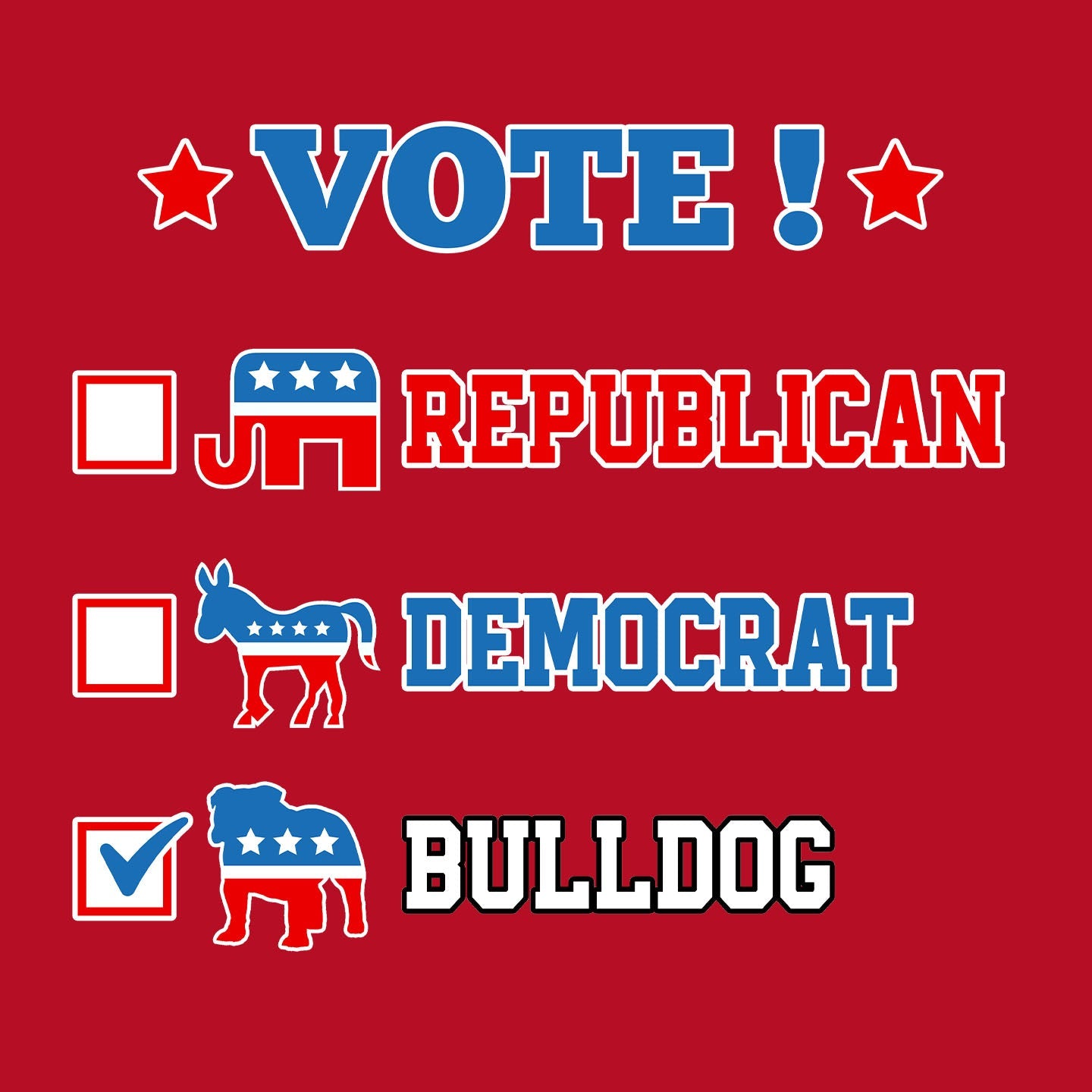 Vote for the Bulldog - Women's V-Neck T-Shirt