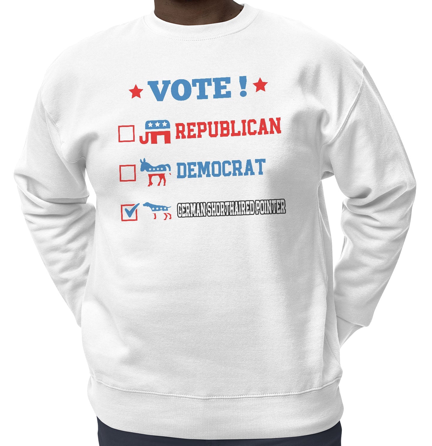 Vote for the German Shorthaired Pointer - Adult Unisex Crewneck Sweatshirt