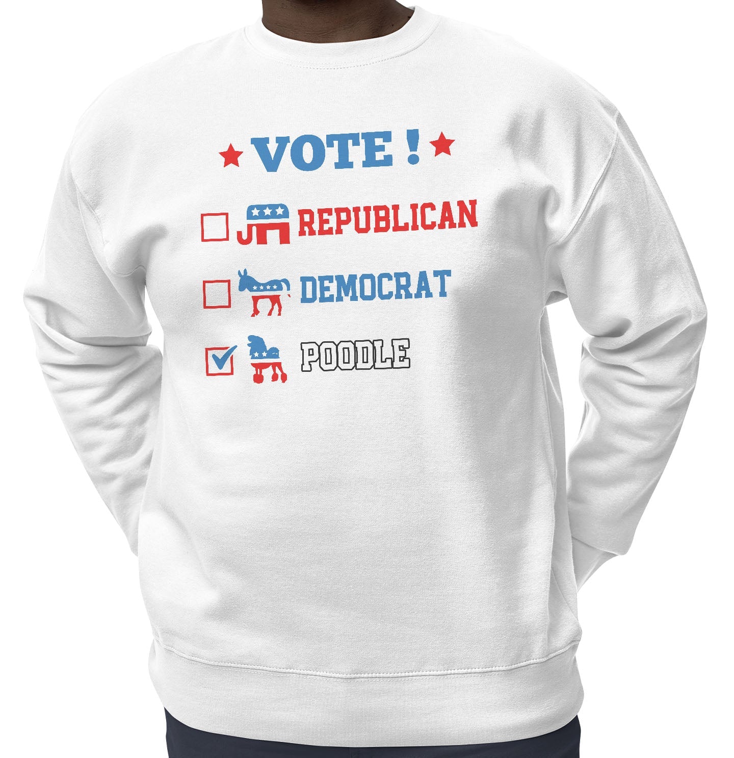 Vote for the Poodle (Continental) - Adult Unisex Crewneck Sweatshirt