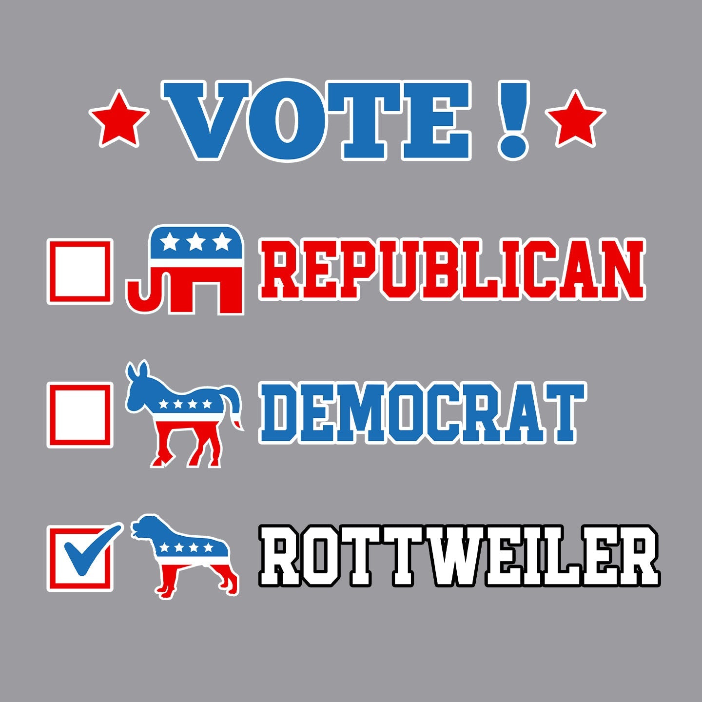 Vote for the Rottweiler - Adult Unisex Crewneck Sweatshirt