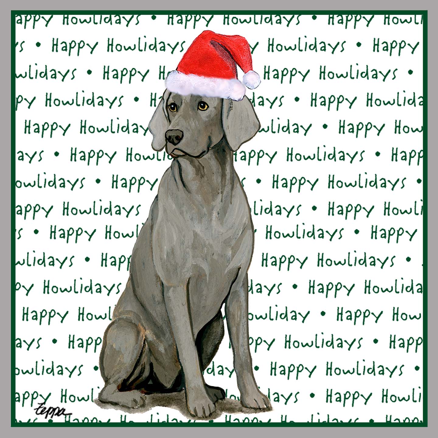 Weimaraner Happy Howlidays Text - Kids' Unisex Hoodie Sweatshirt
