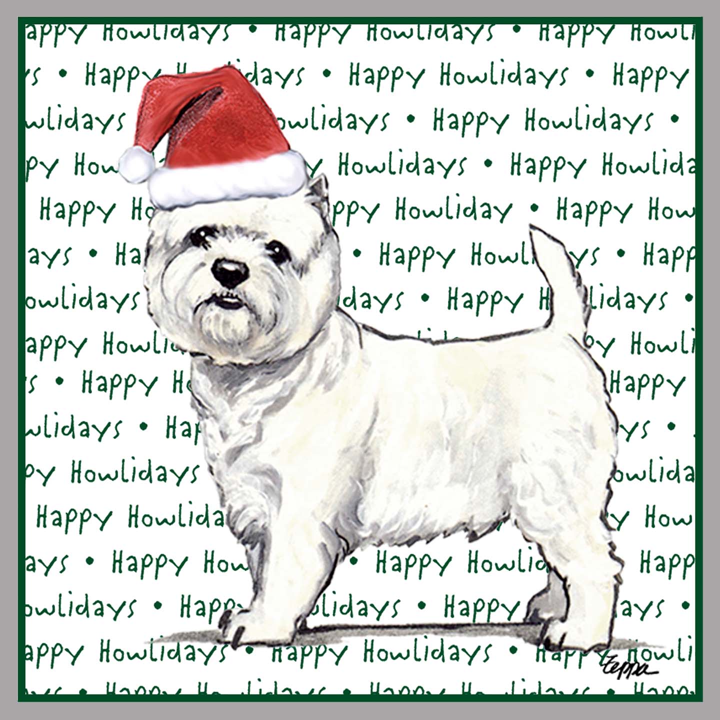 West Highland White Terrier Happy Howlidays Text - Adult Unisex Crewneck Sweatshirt