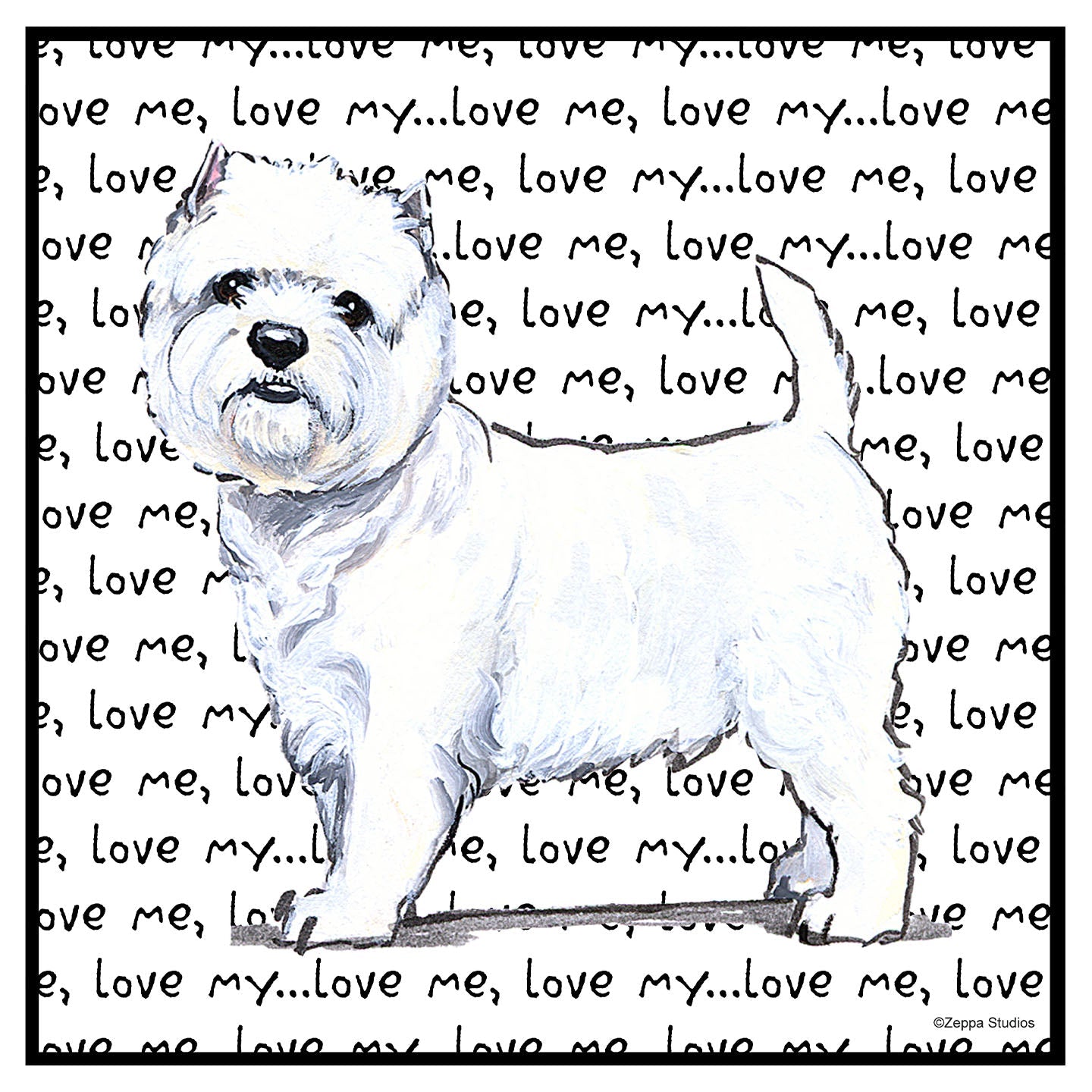 Westie Love Text - Women's V-Neck T-Shirt
