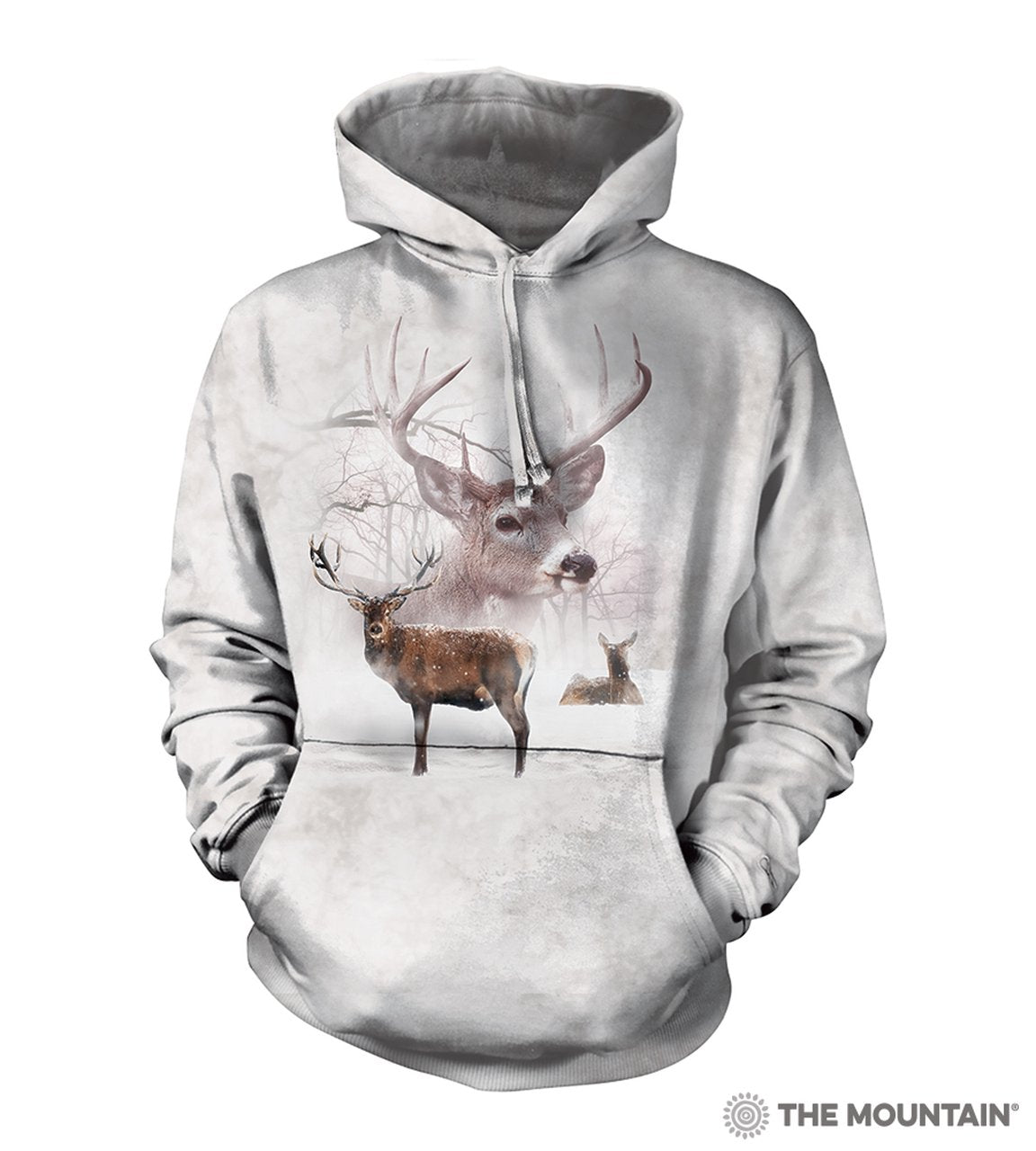 Wintertime Deer - Adult Unisex Hoodie Sweatshirt