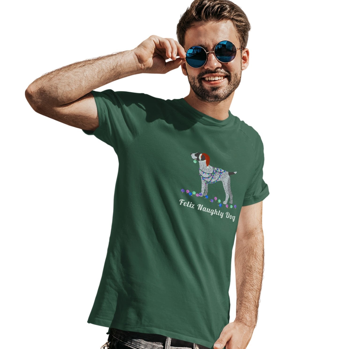 Feliz Naughty Dog German Pointer - Adult Unisex T-Shirt