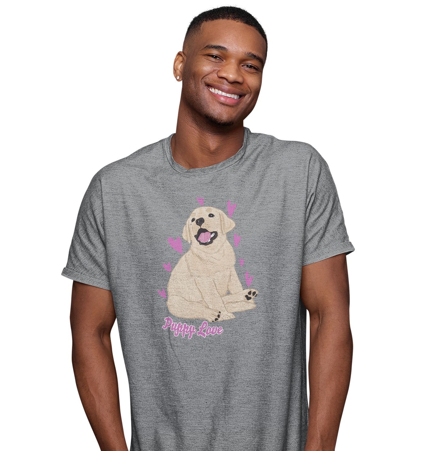 Yellow Labrador Puppy Love - Adult Unisex T-Shirt