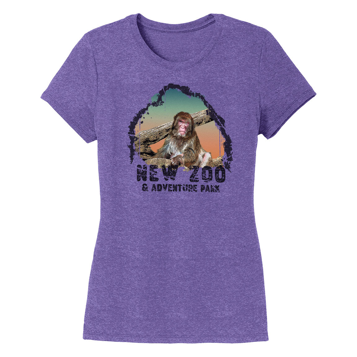 NEW Zoo Japanese Macaque Monkey Sunset - Women's Tri-Blend T-Shirt