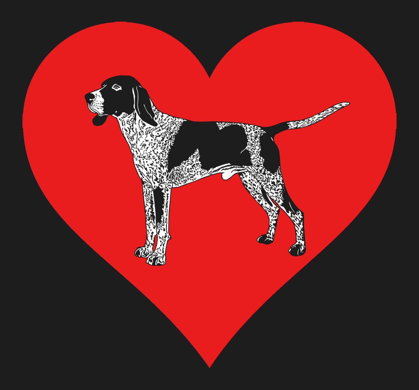 American English Coonhound on Heart Left Chest - Women's Full-Zip Hoodie Sweatshirt