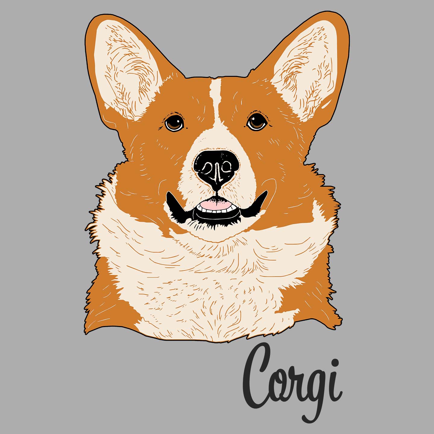 Corgi Headshot - Women's V-Neck T-Shirt