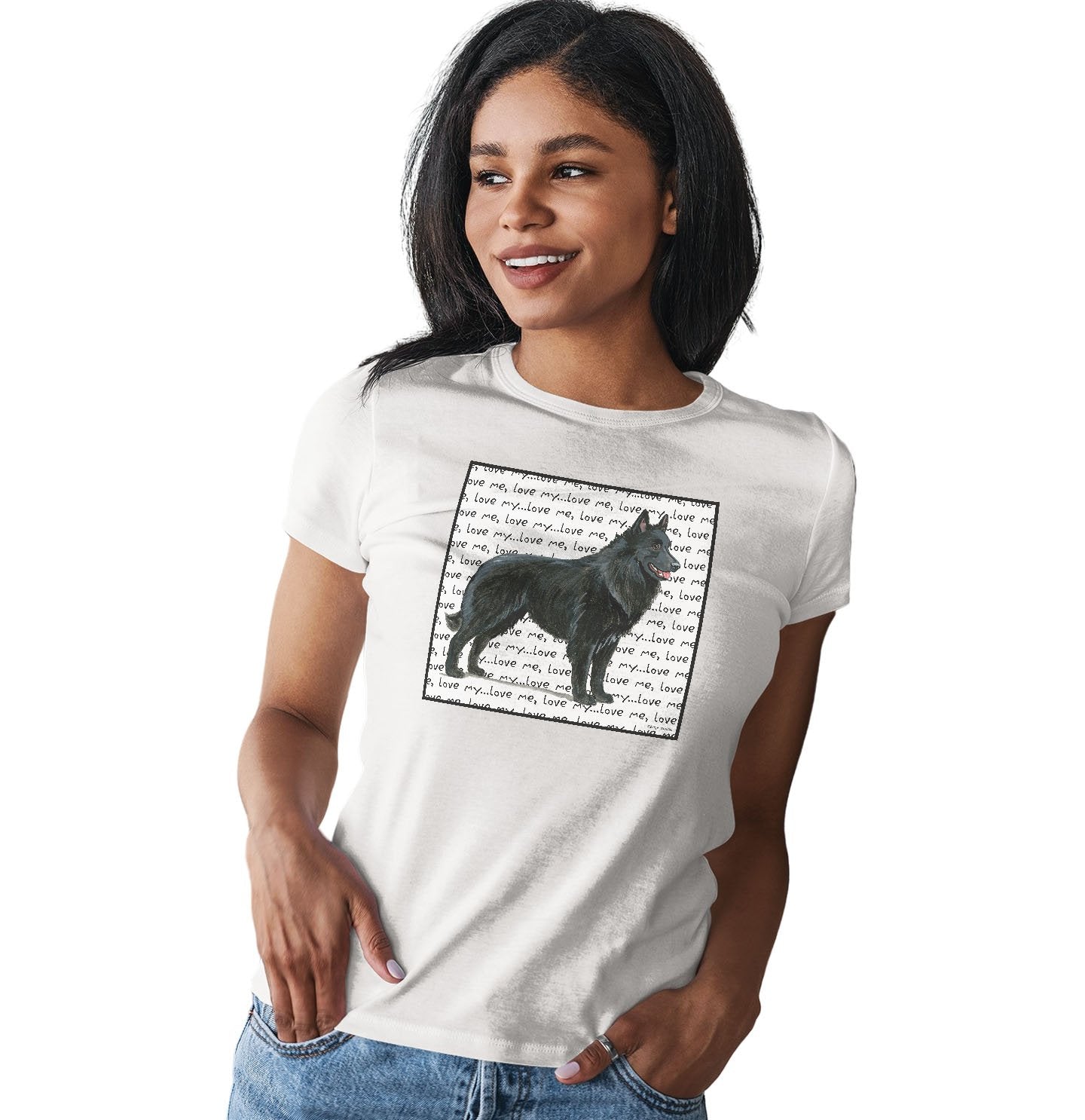 Belgian Shepherd Love Text - Women's Fitted T-Shirt