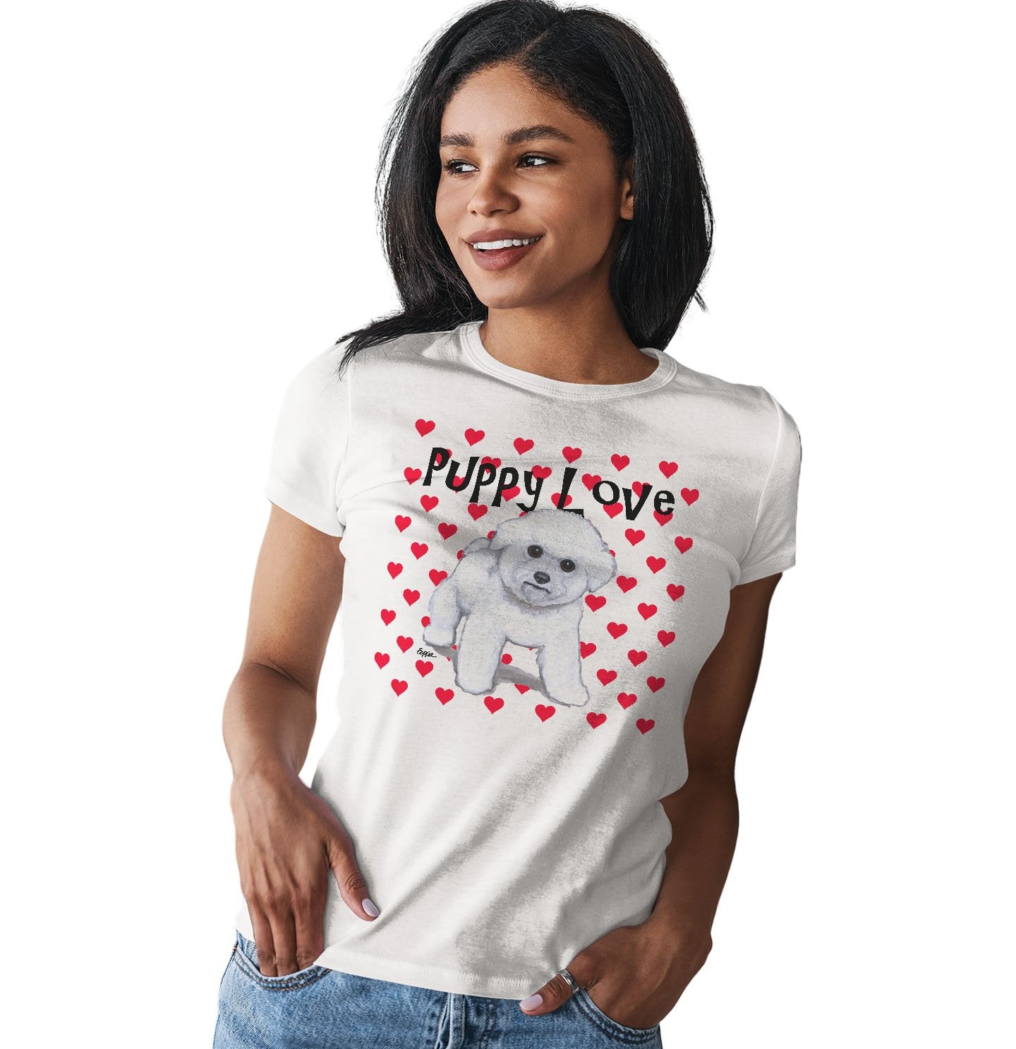 Bichon Frise Puppy Love - Women's Fitted T-Shirt
