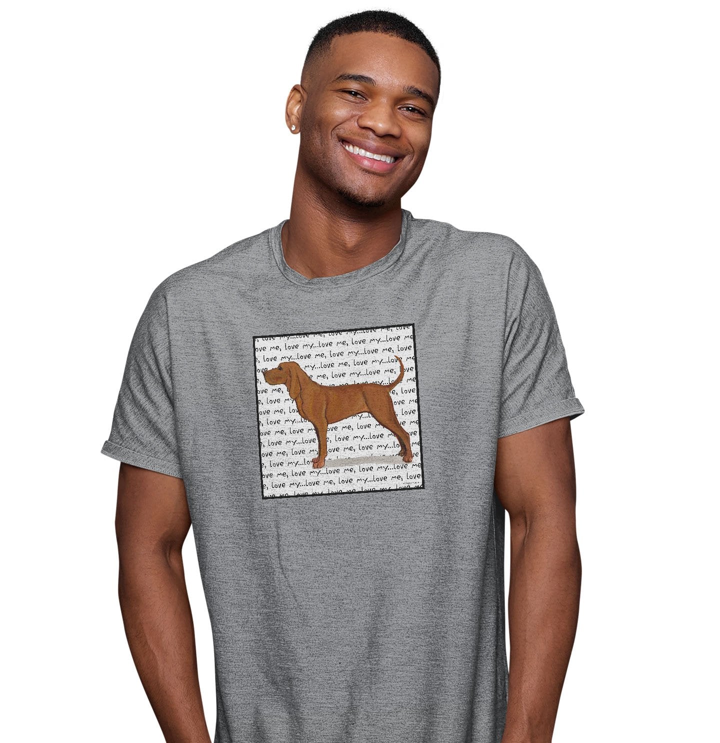 Animal Pride - Redbone Coonhound Love Text - Adult Unisex T-Shirt