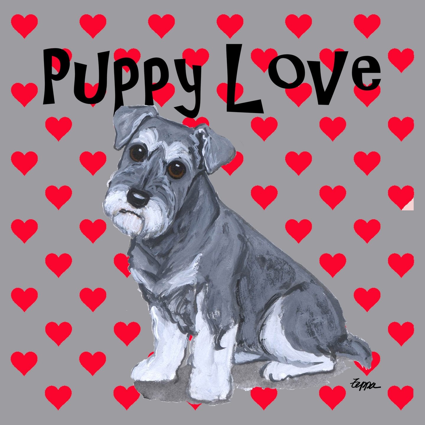 Schnauzer Puppy Love - Adult Unisex Hoodie Sweatshirt