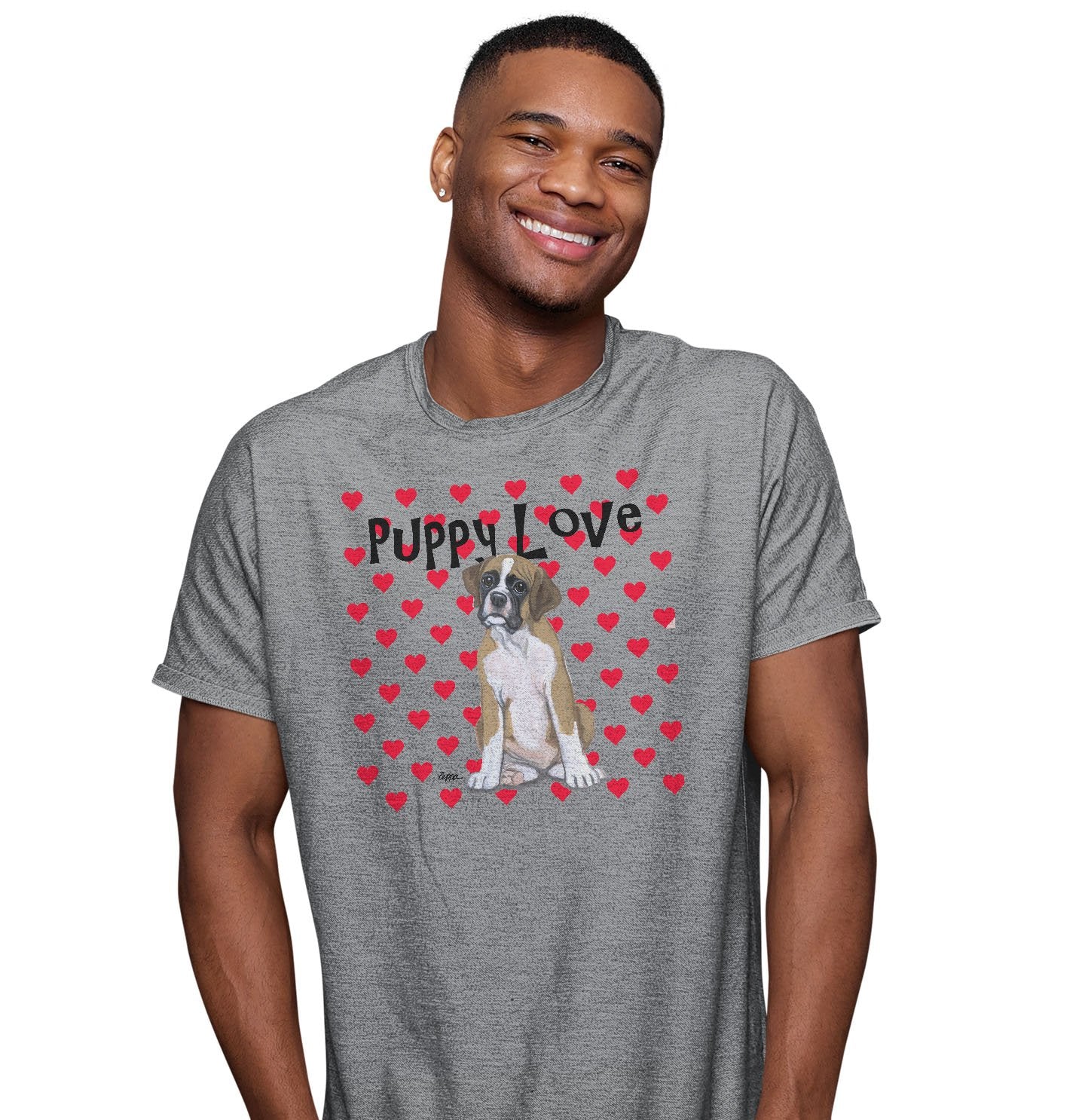 Boxer Puppy Love - Adult Unisex T-Shirt