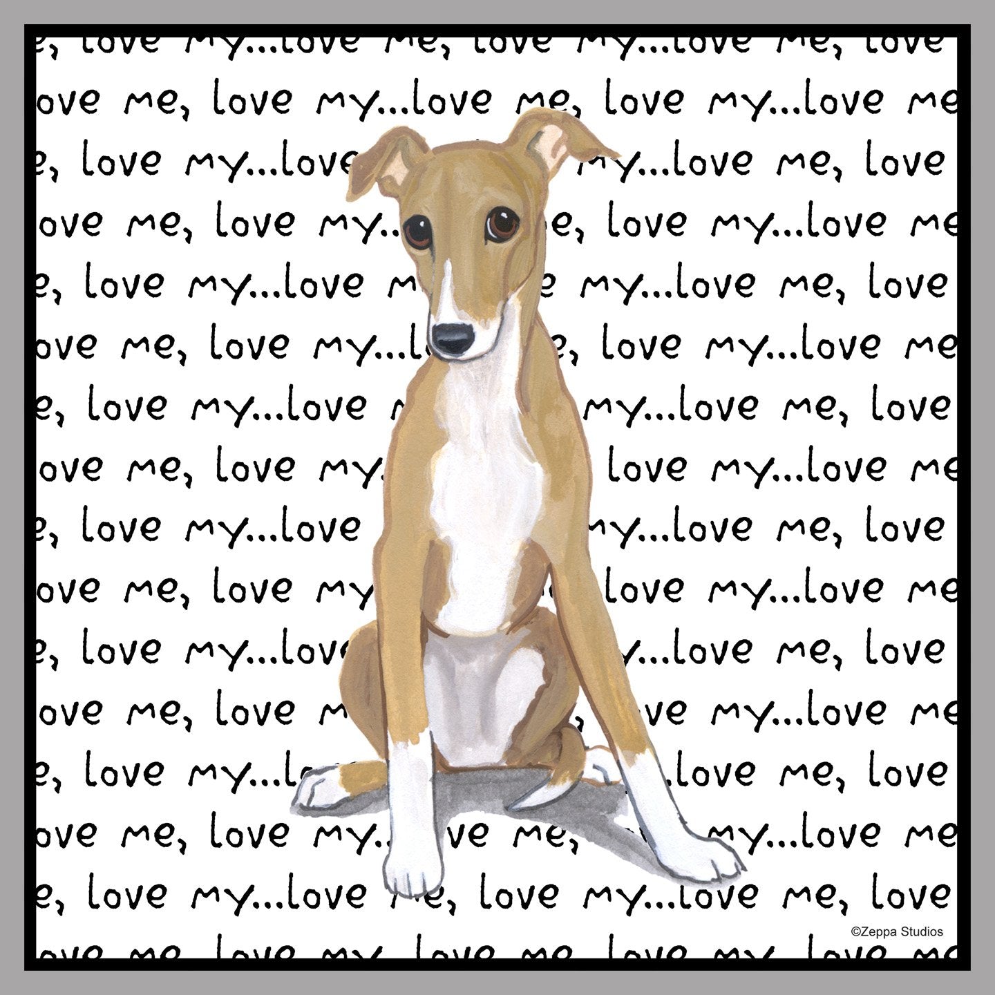Greyhound Puppy Love Text - Women's Fitted T-Shirt