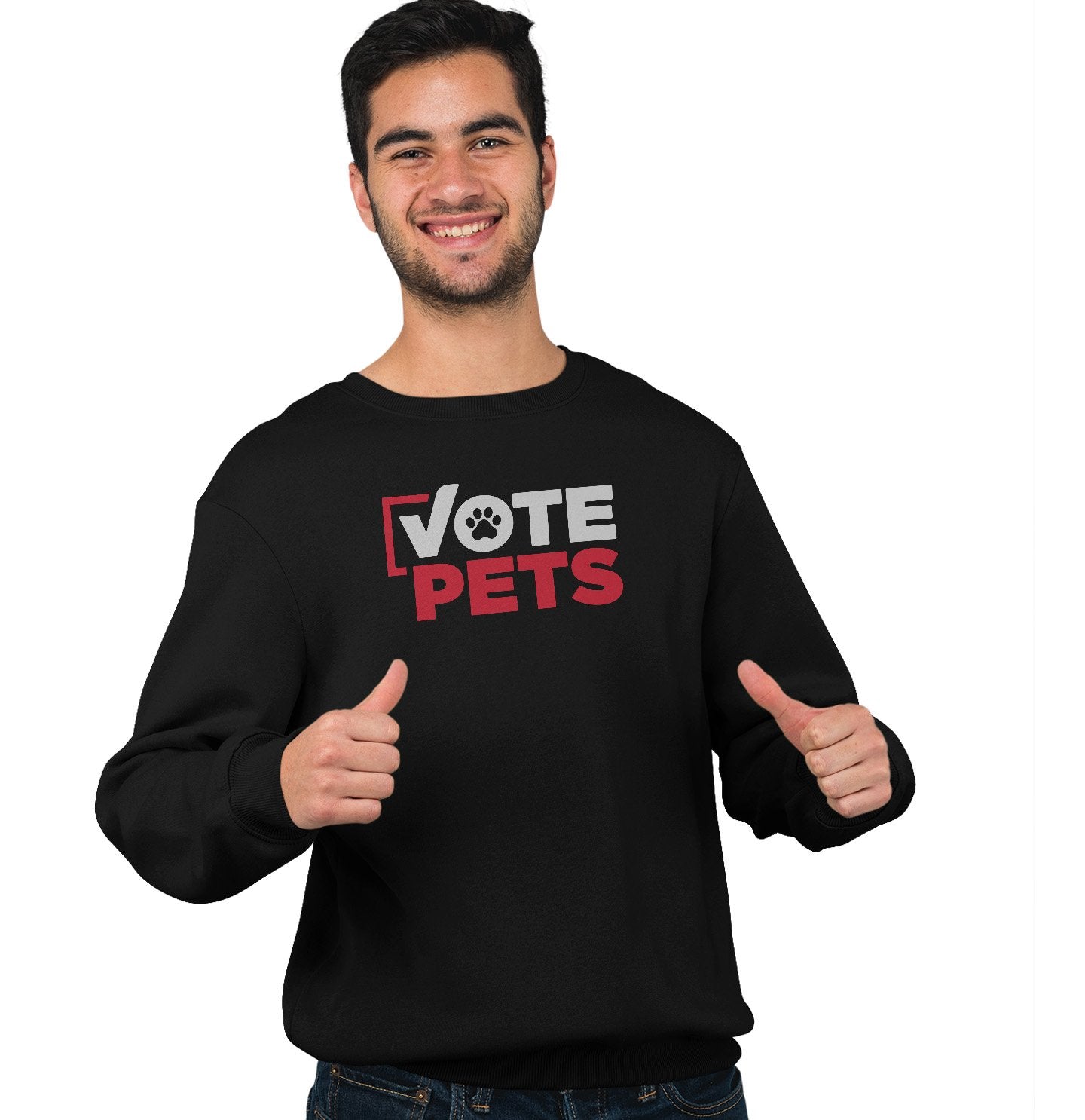 Vote Pets Stacked Logo - Adult Unisex Crewneck Sweatshirt