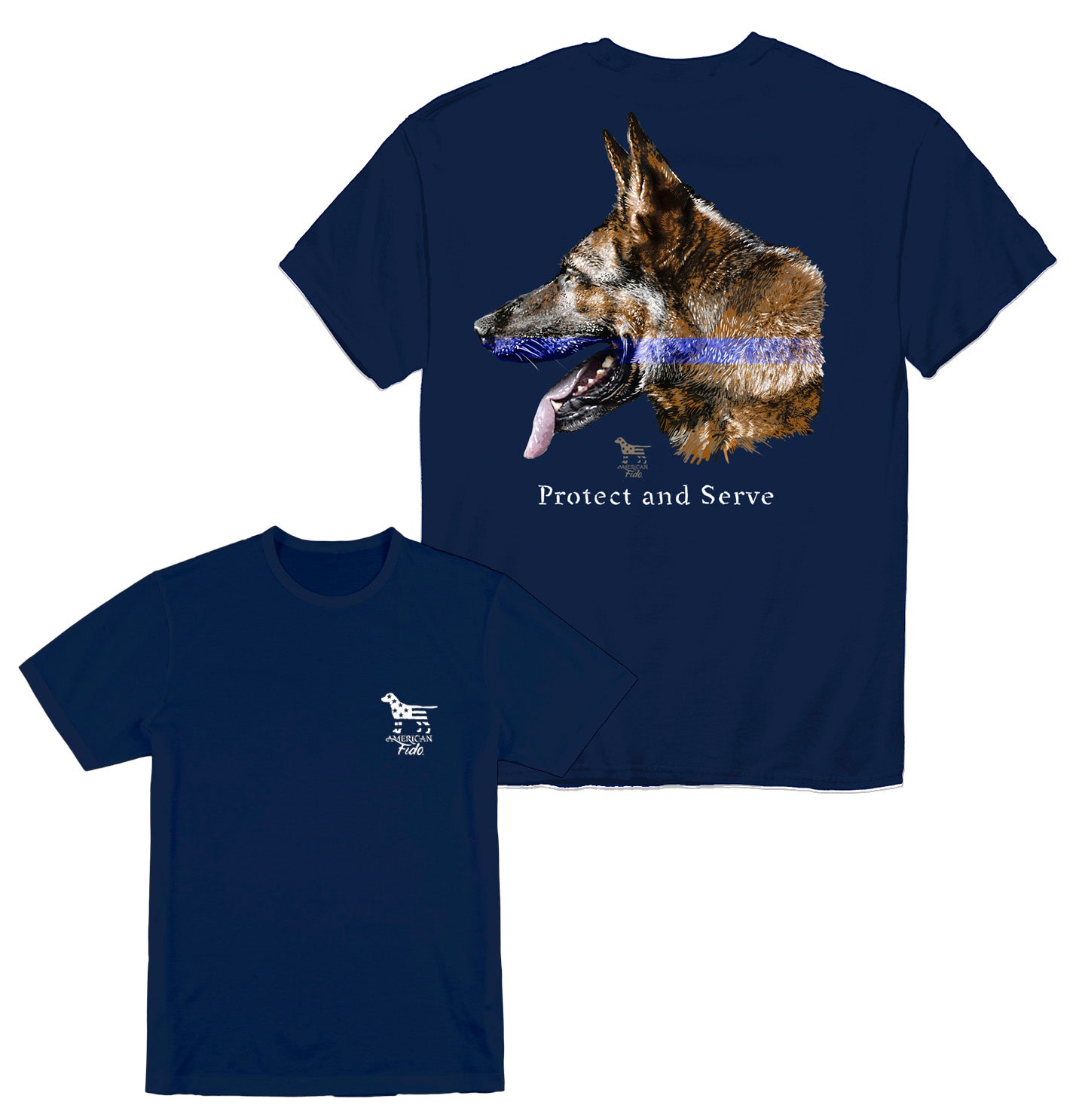 Protect and Serve German Shepherd - Adult Unisex T-Shirt | American Fido