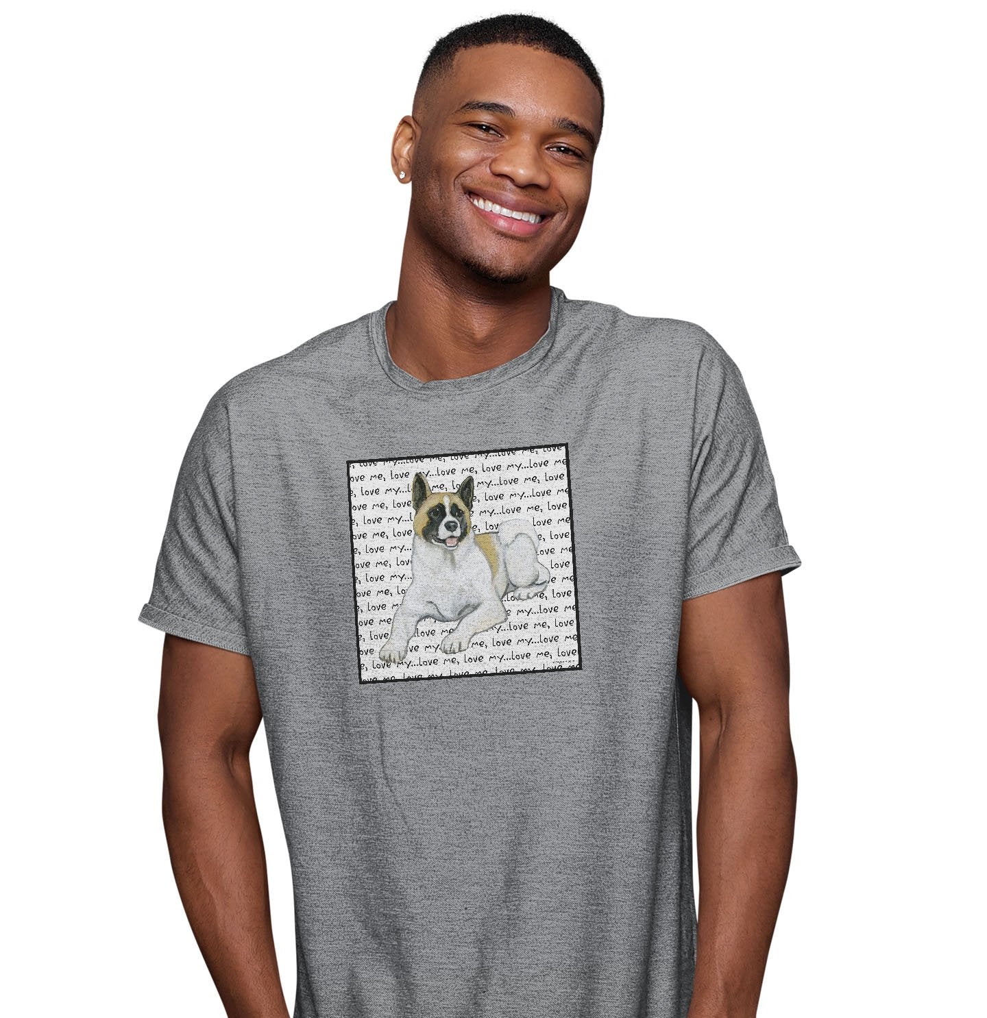Akita Love Text - Adult Unisex T-Shirt