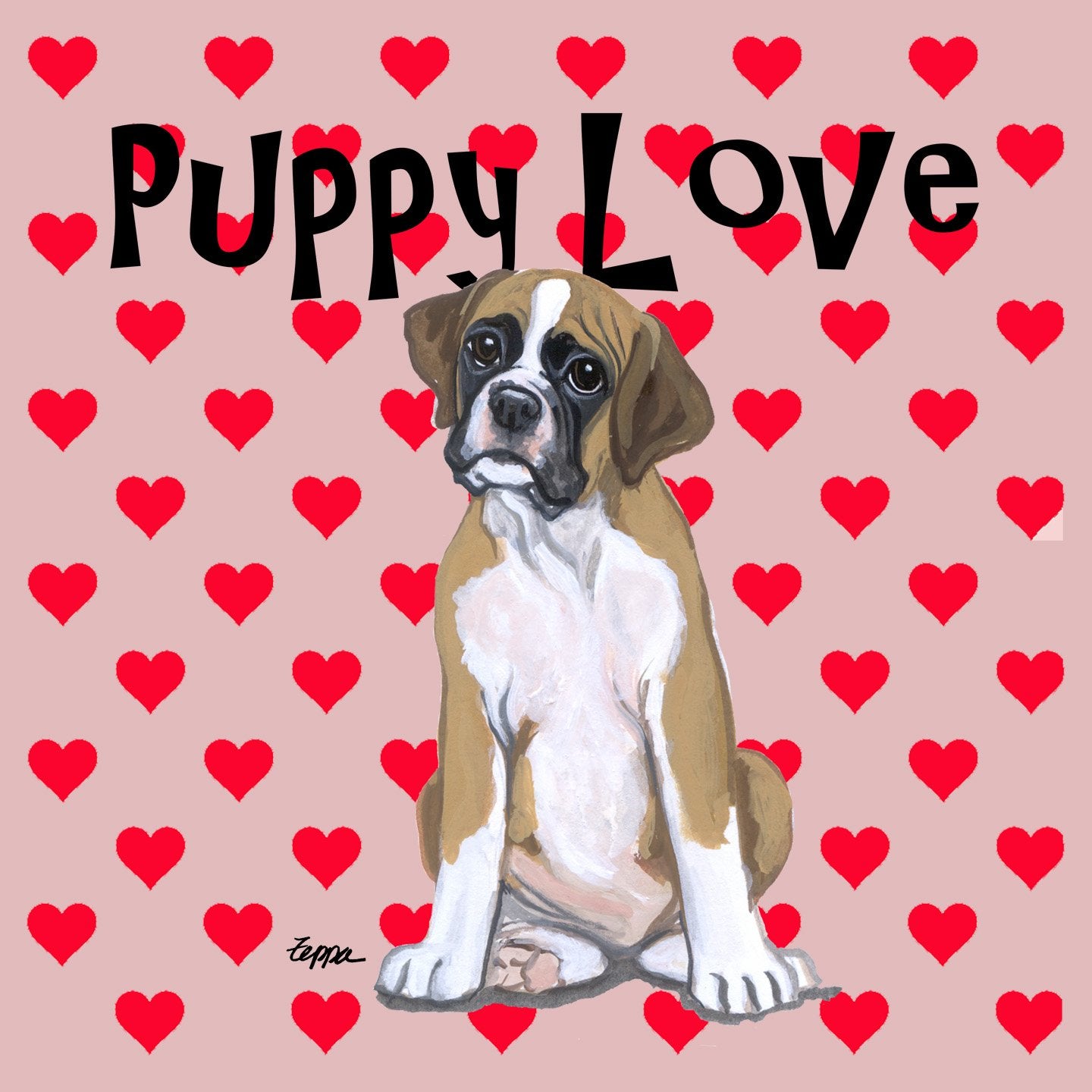 Boxer Puppy Love - Women's Fitted T-Shirt