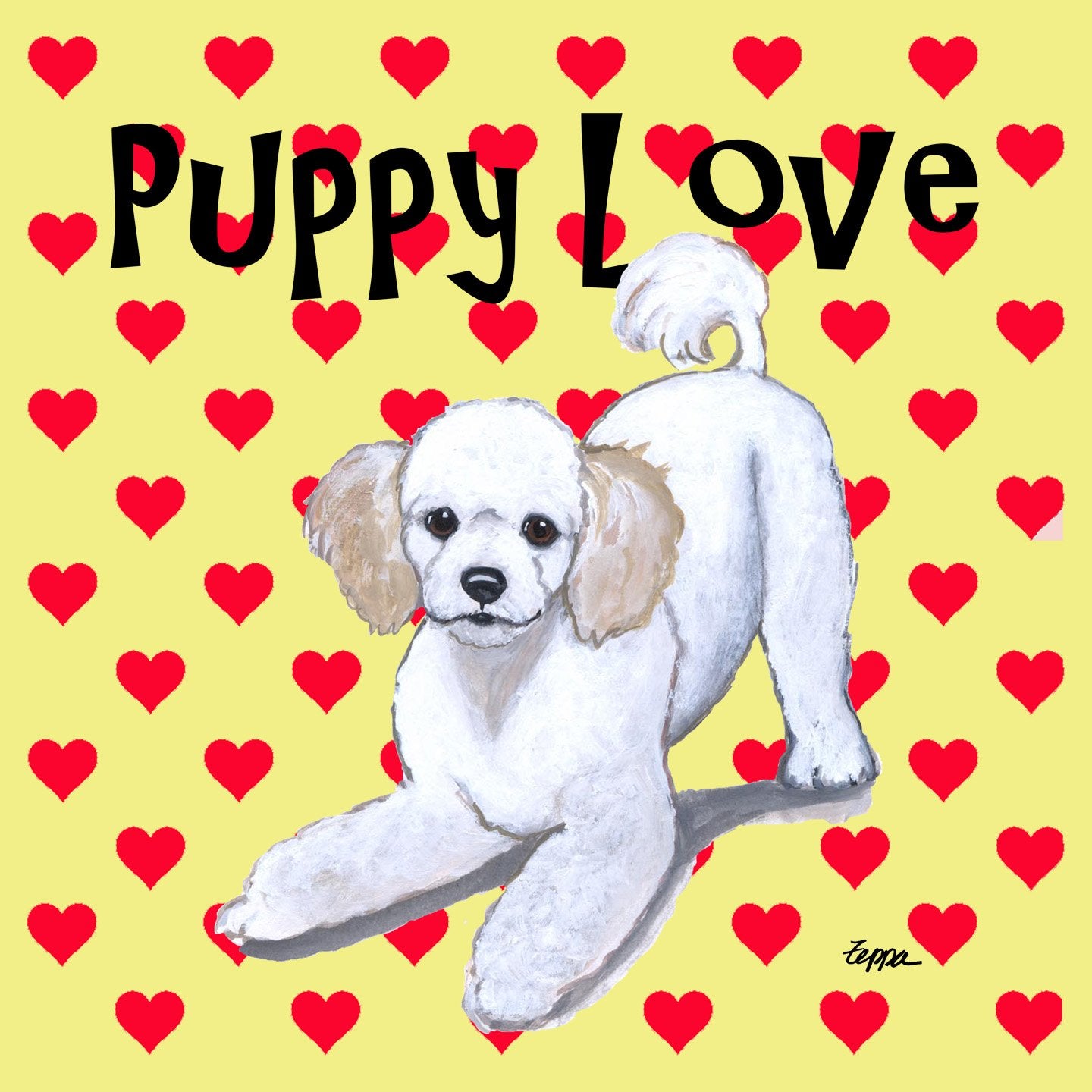 Poodle Puppy Love - Women's Fitted T-Shirt