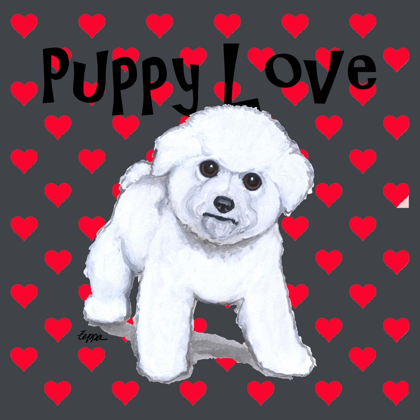 Bichon Frise Puppy Love - Women's Fitted T-Shirt