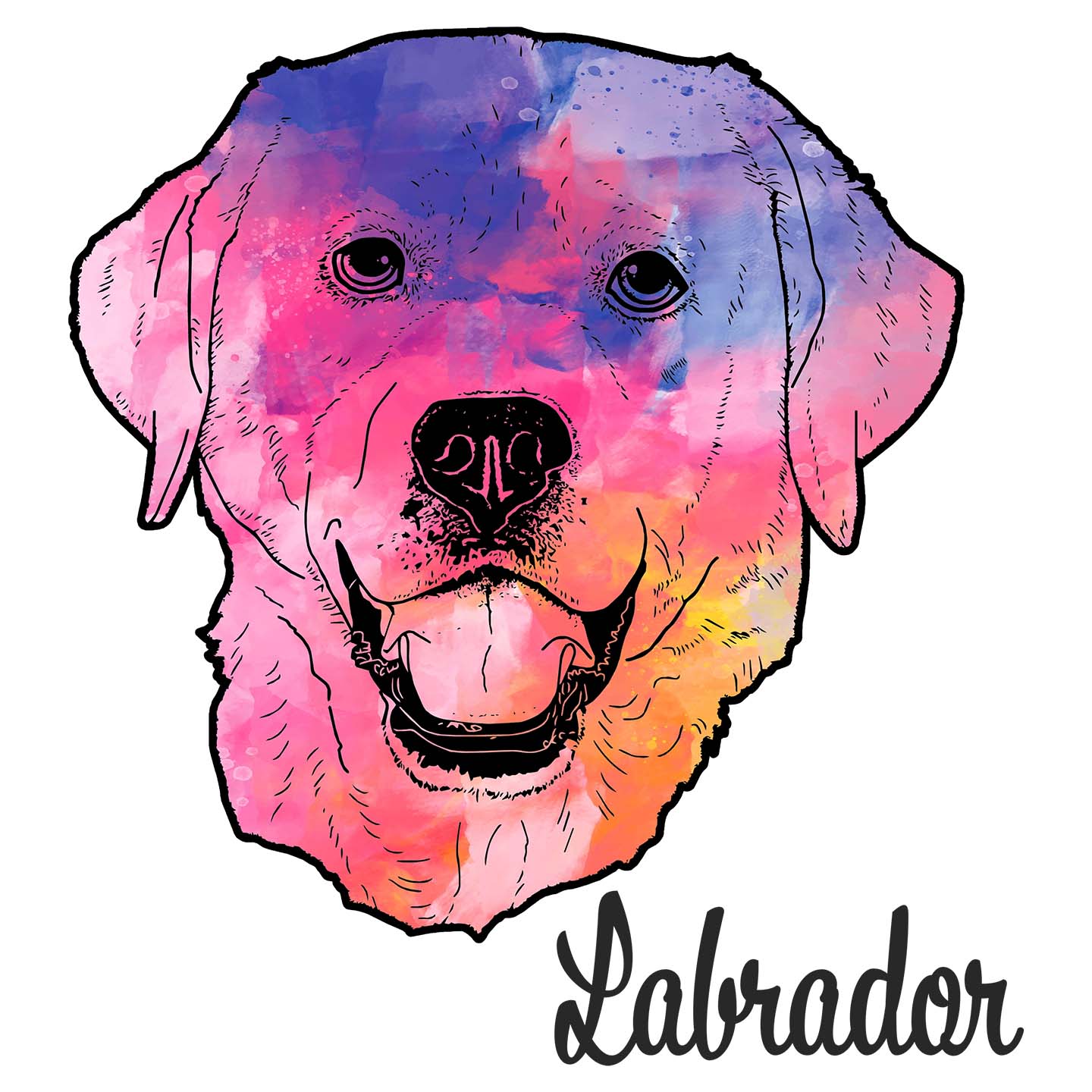 Colorful Labrador Headshot - Women's V-Neck T-Shirt