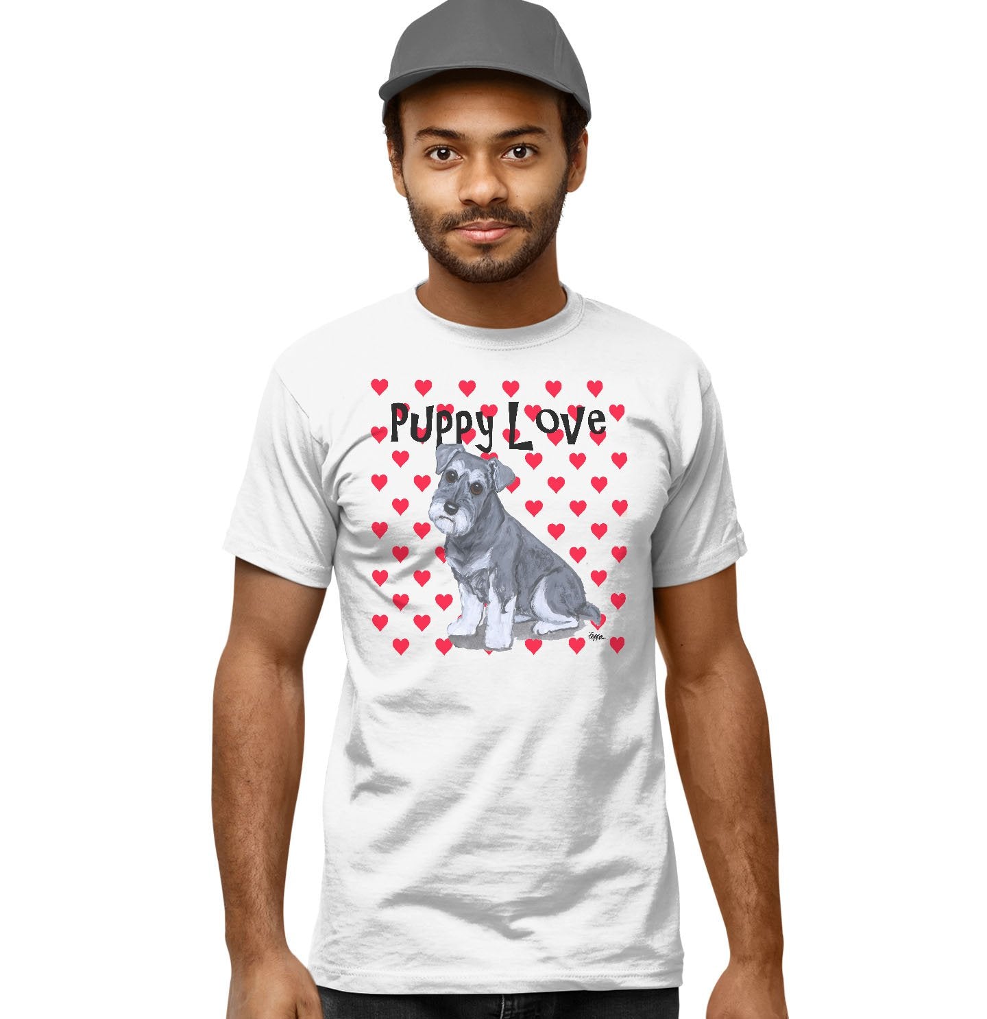 Schnauzer Puppy Love - Adult Unisex T-Shirt