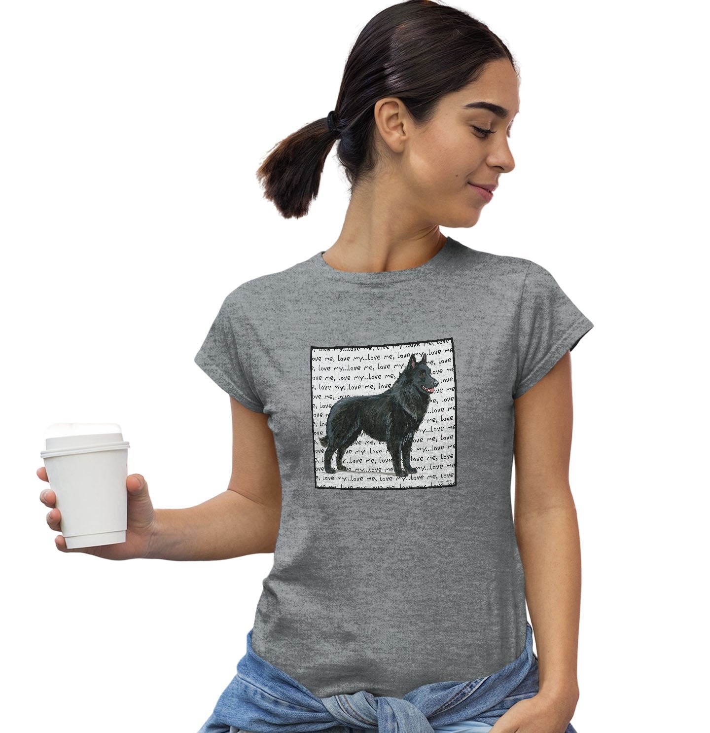 Belgian Shepherd Love Text - Women's Fitted T-Shirt