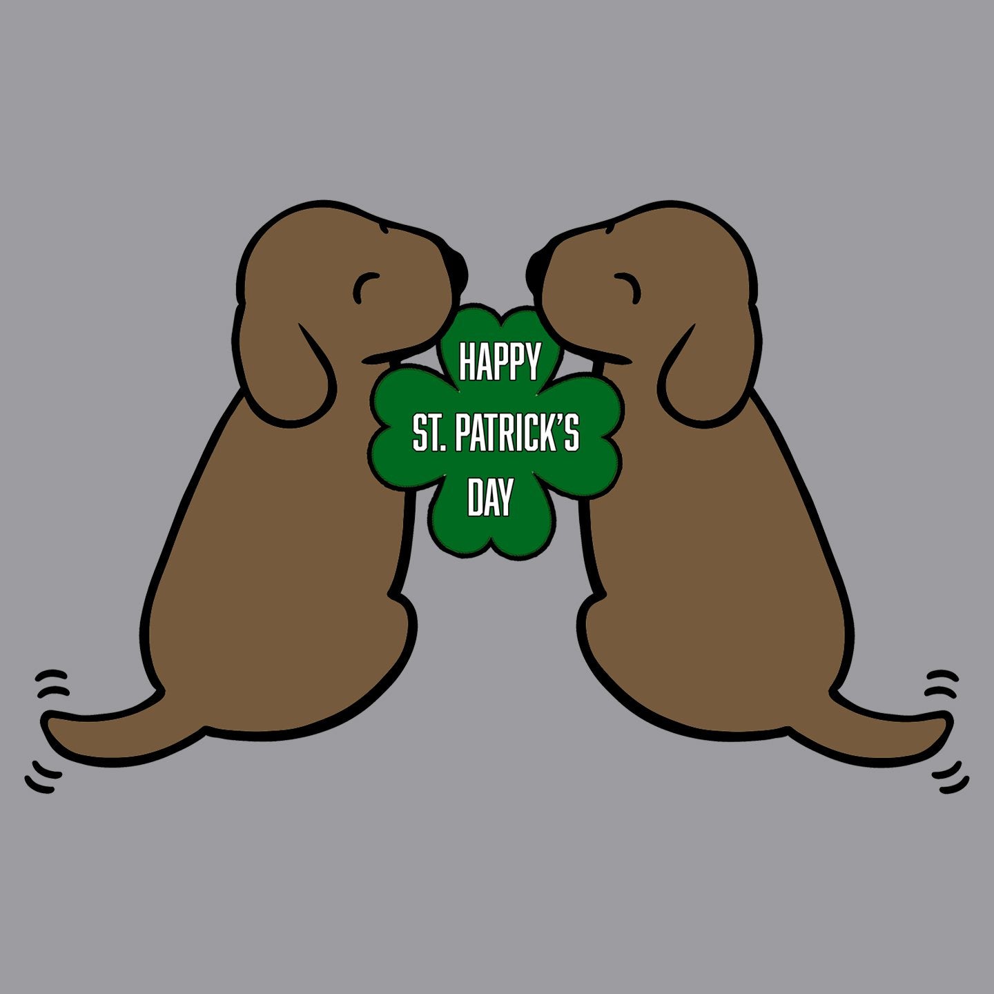 Happy St. Patrick's Day Chocolate Lab Puppies - Adult Adjustable Face Mask