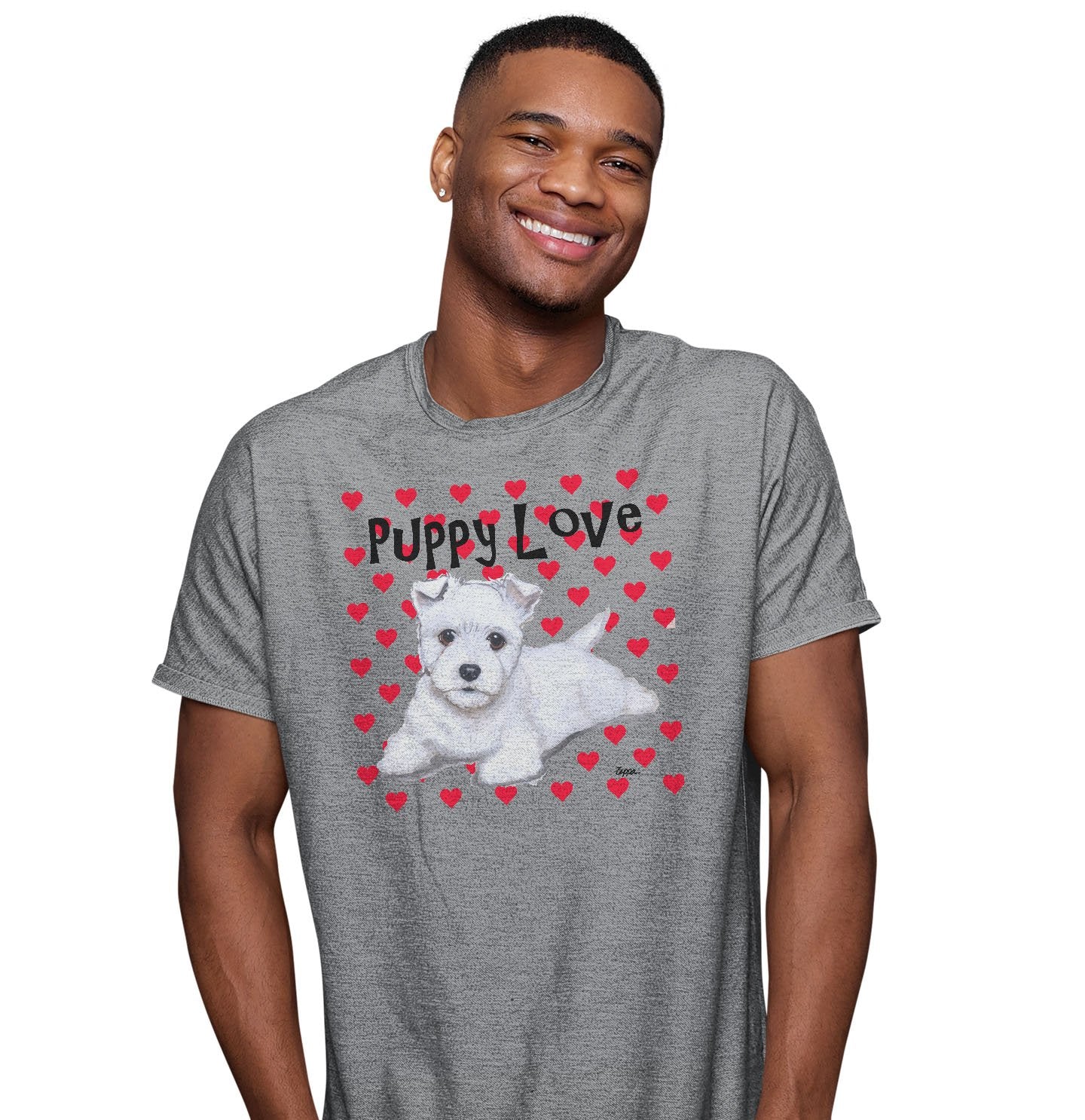 Westie Puppy Love - Adult Unisex T-Shirt