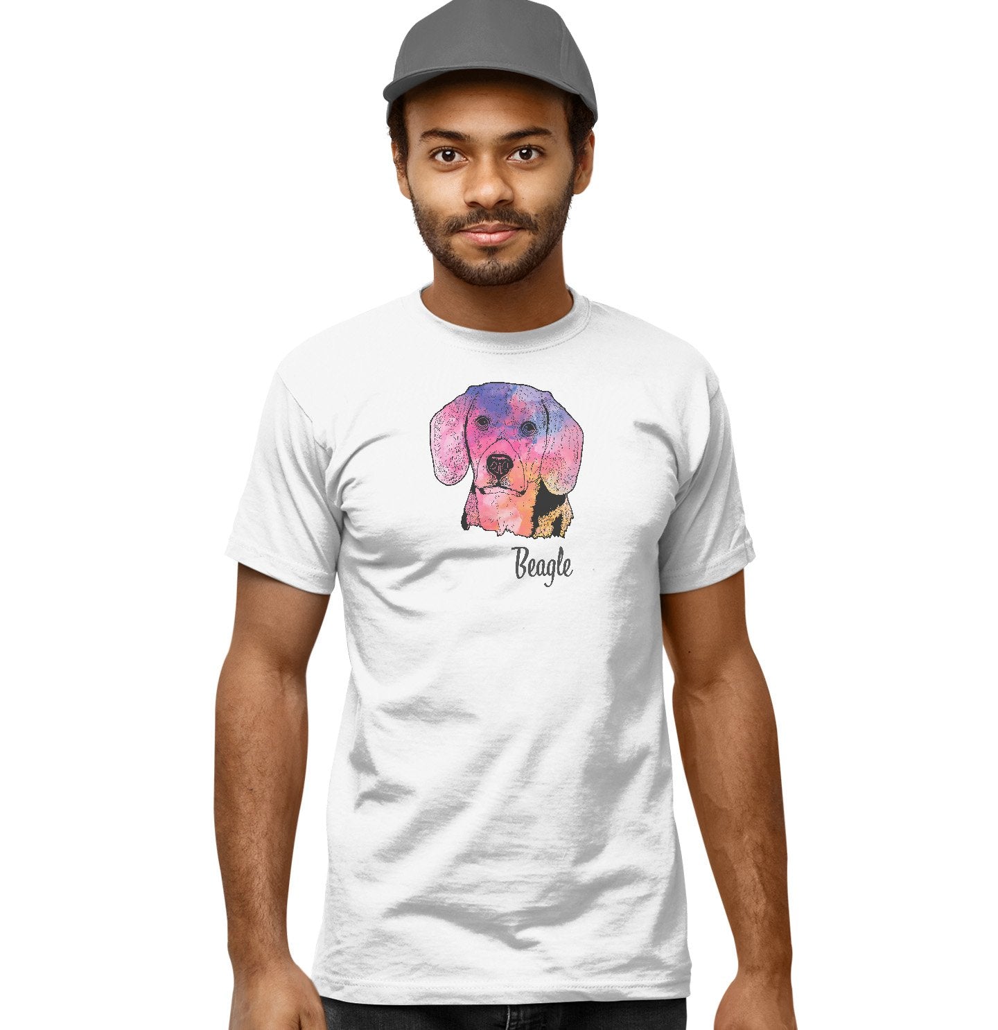 Colorful Beagle Headshot - Adult Unisex T-Shirt