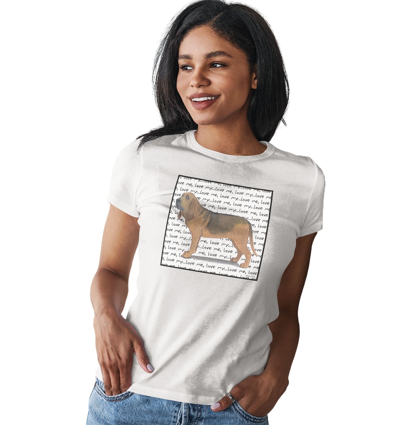 Bloodhound Love Text - Women's Fitted T-Shirt