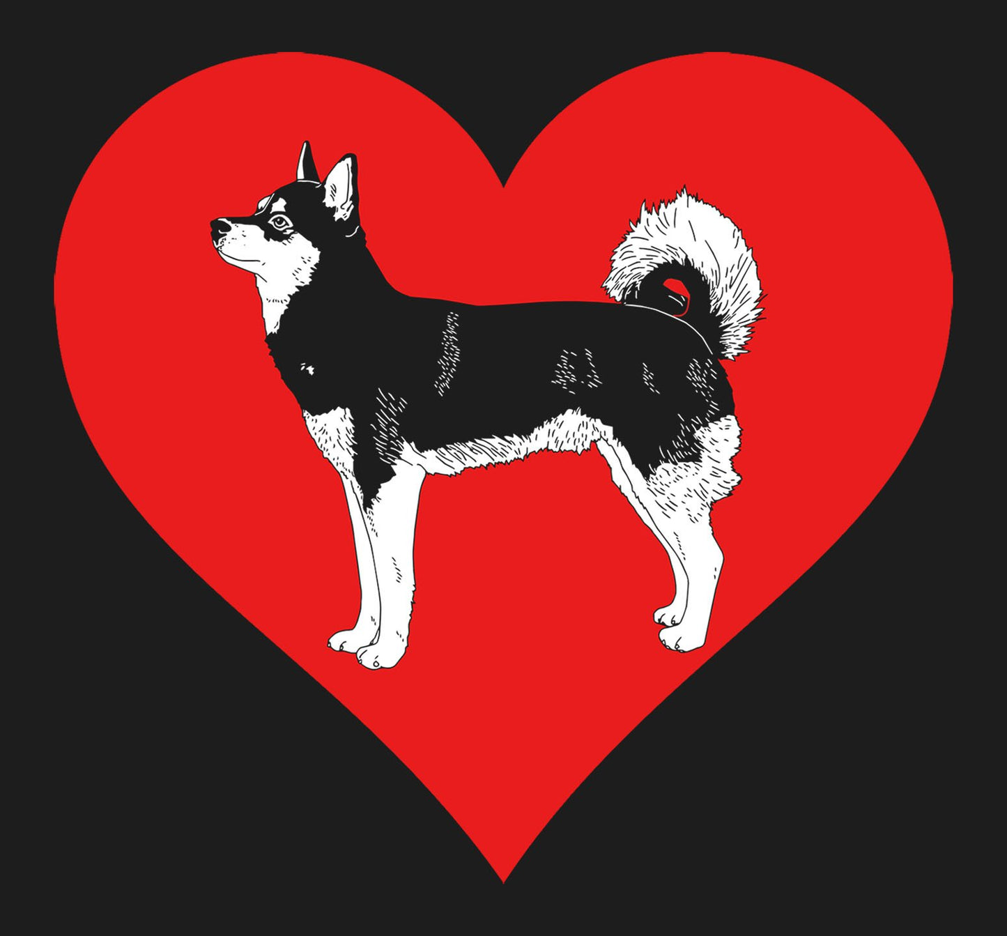 Alaskan Klee Kai on Heart Left Chest - Women's Full-Zip Hoodie Sweatshirt