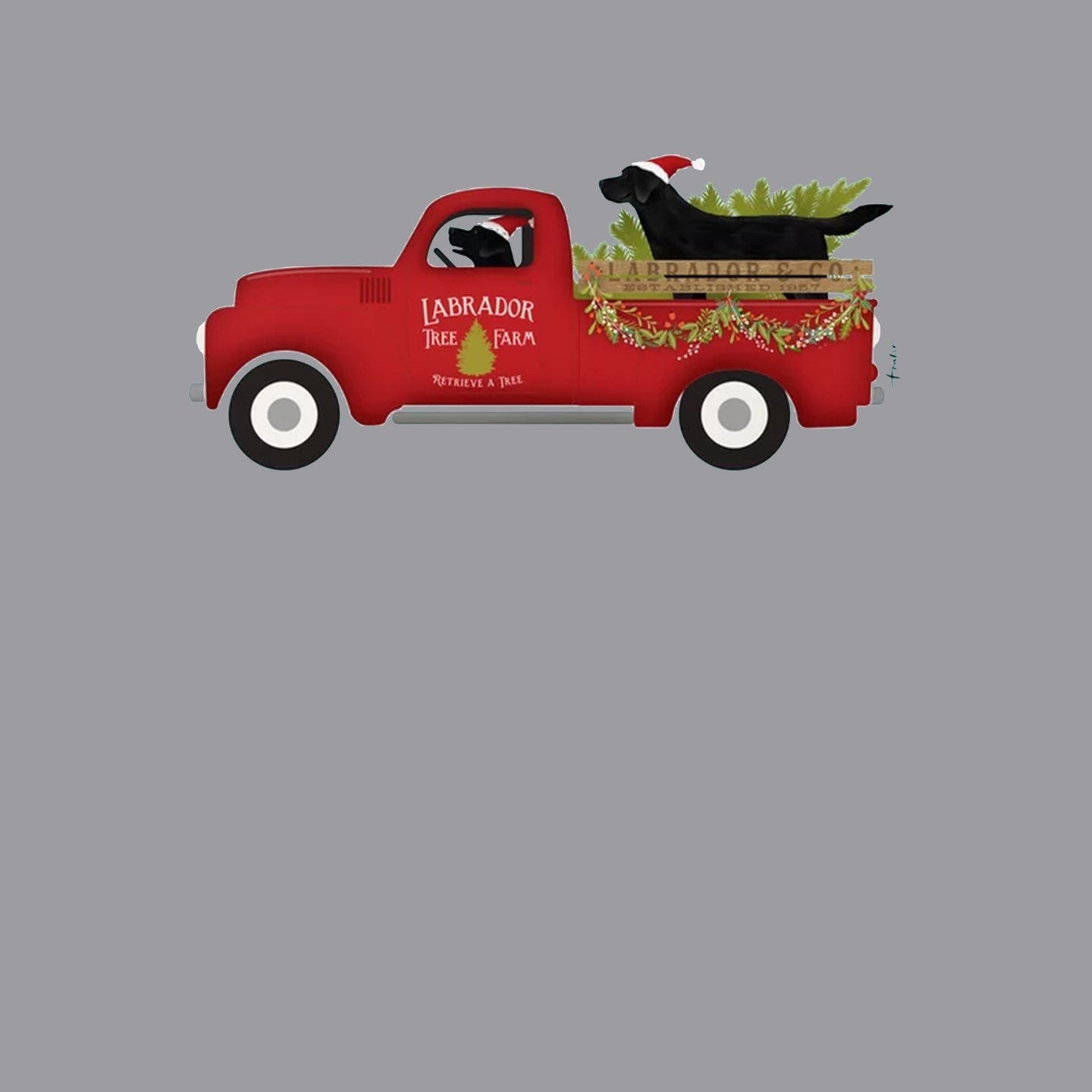 Labrador Christmas Tree Truck - Adult Unisex T-Shirt