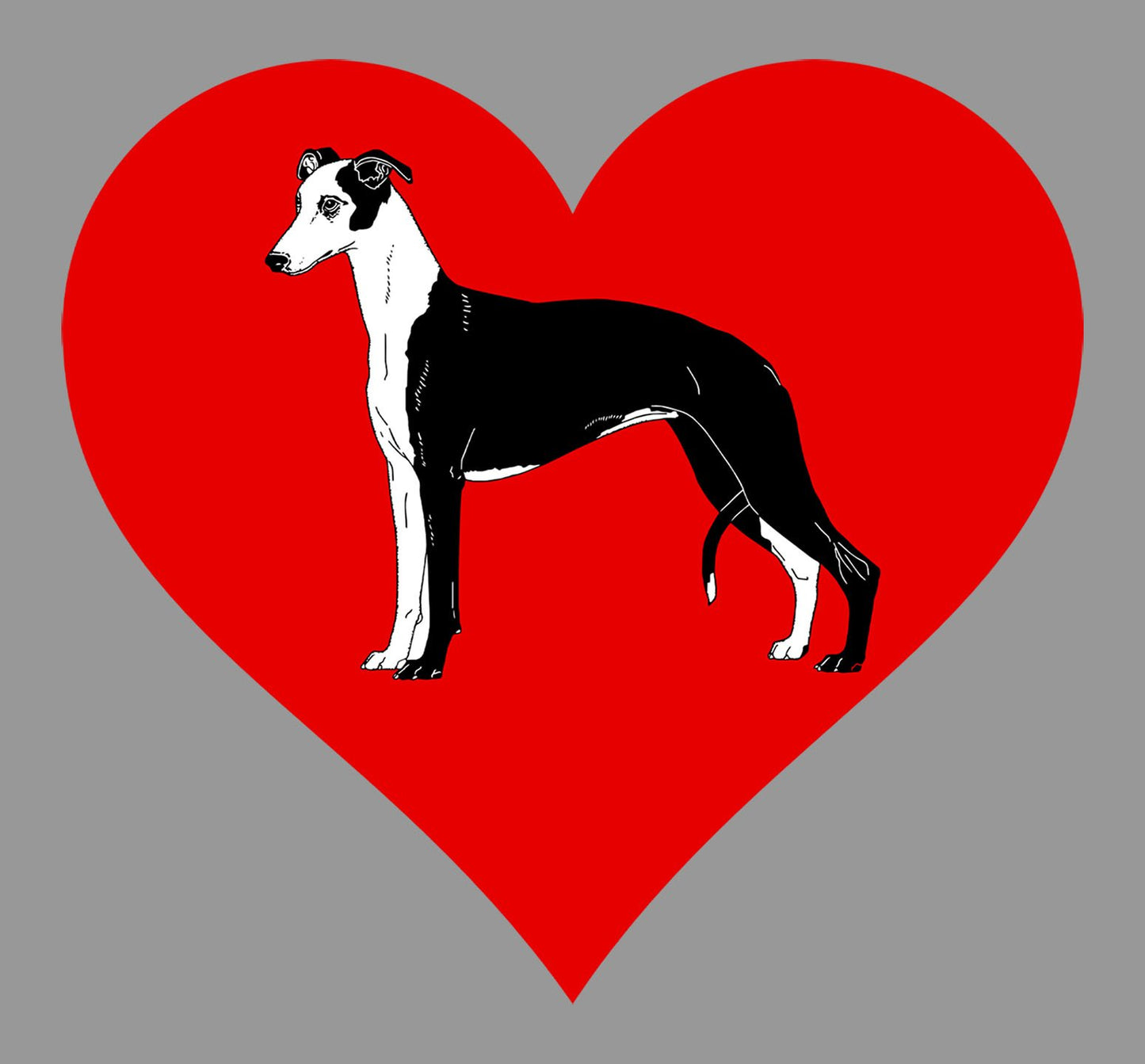 Whippet on Heart Left Chest - Women's Full-Zip Hoodie Sweatshirt