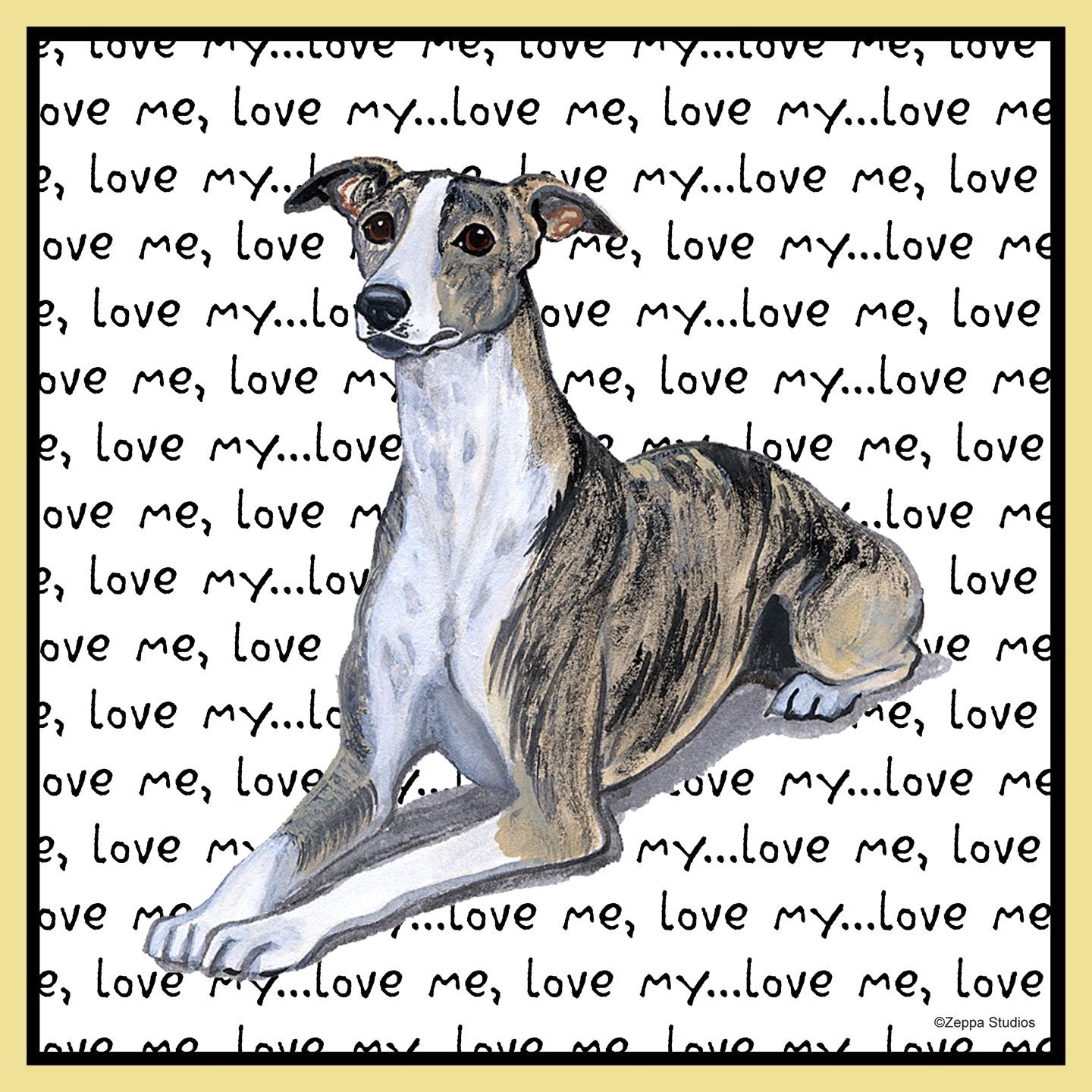 Whippet Love Text - Adult Unisex T-Shirt