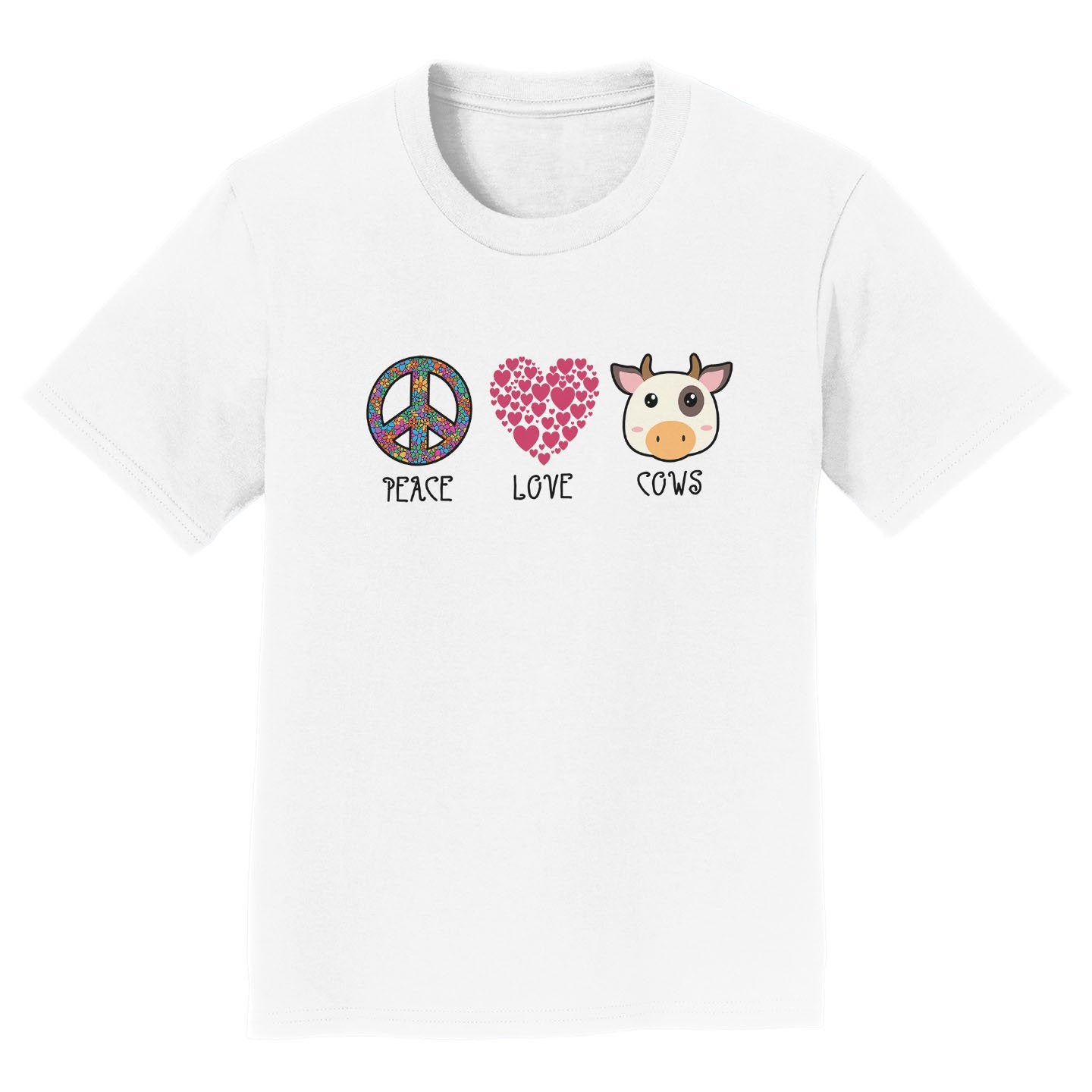 Peace Love Cows - Kids' Unisex T-Shirt