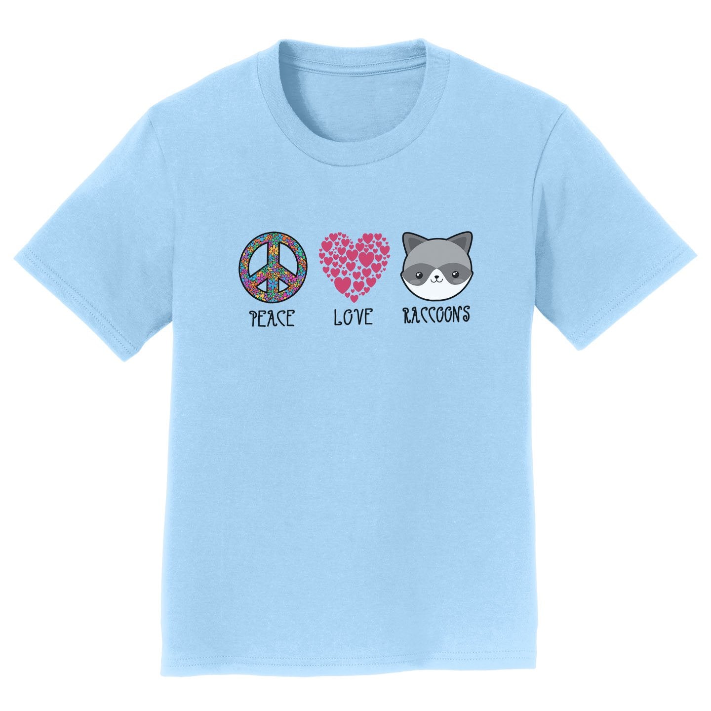 Peace Love Raccoons - Kids' Unisex T-Shirt