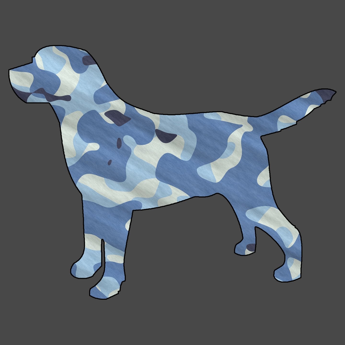 Labrador Silhouette Blue Camouflage - Adult Unisex T-Shirt