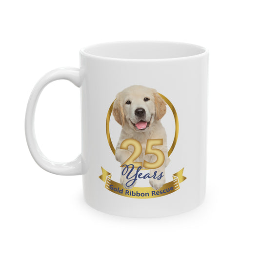 Gold Ribbon Rescue 25 Years Puppy - 11oz Ceramic Mug