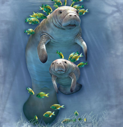 Sea Cow and Calf - Adult Unisex T-Shirt