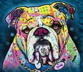 Colorful Bulldog - Adult Unisex T-Shirt