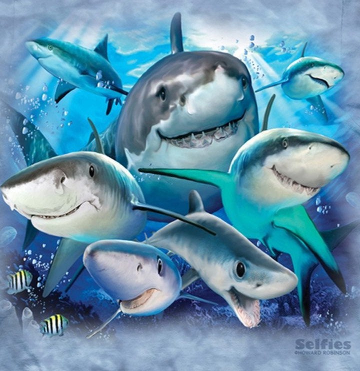 Sharks Selfie - Kids' Unisex T-Shirt