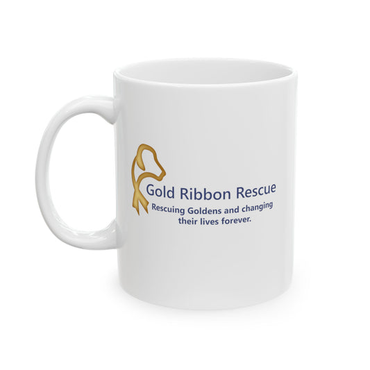 Gold Ribbon Rescue Logo - 11oz Ceramic Mug